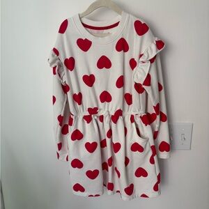 Cat & Jack White and Red Heart Dress
